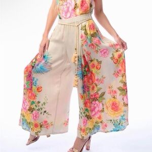 Aratta Earth Angels Floral Wide Leg Pant Small s